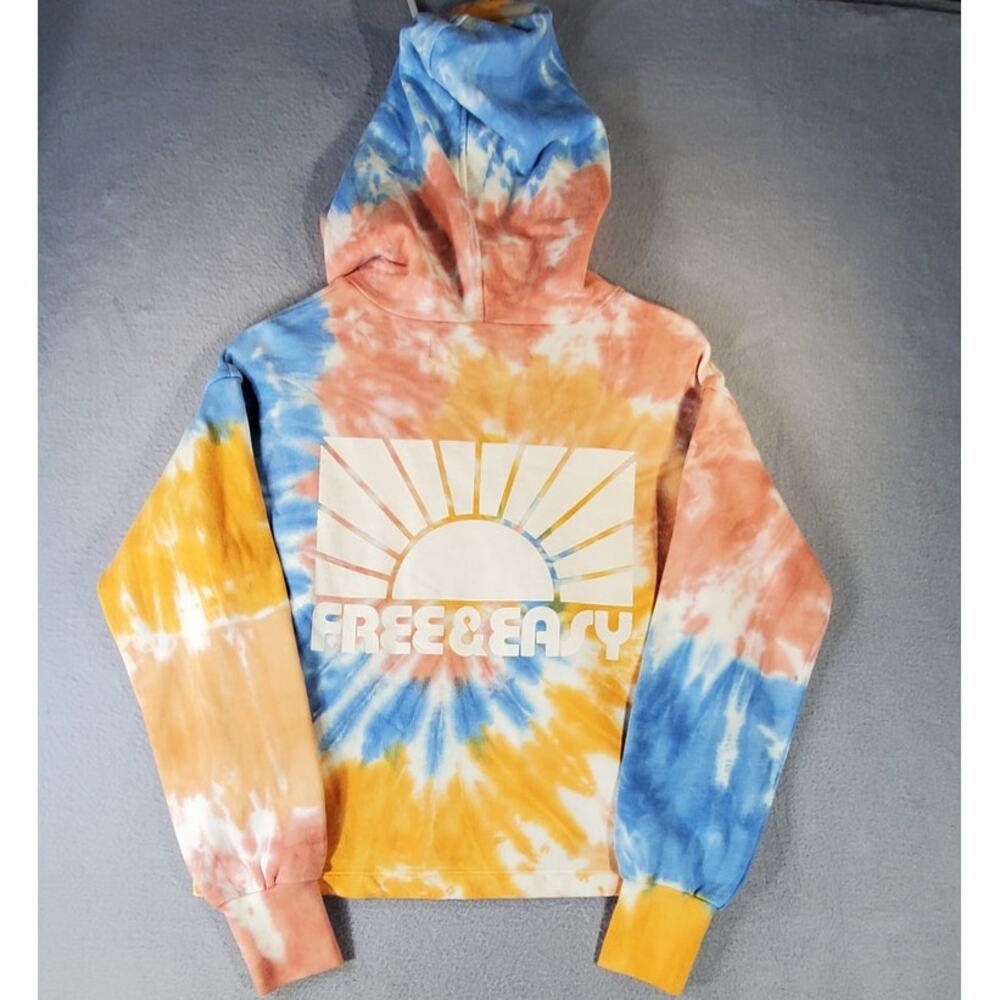 Madewell x Free & Easy Tie Dye Hoodie Sweatshirt Sunrise Graphic XS NWT - Picture 7 of 7